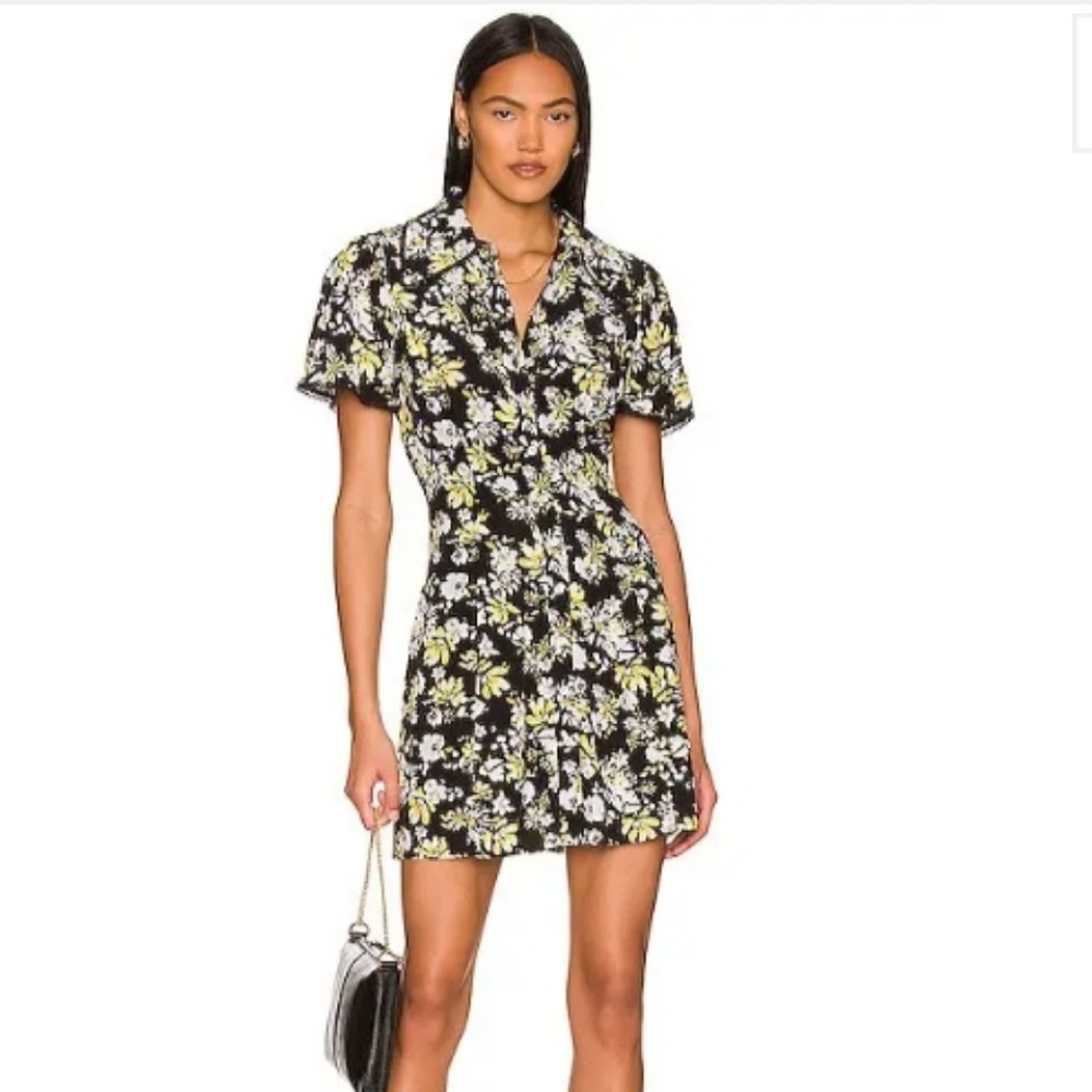 Majorelle Darby Dress in Black Floral MSRP$208 Size Small